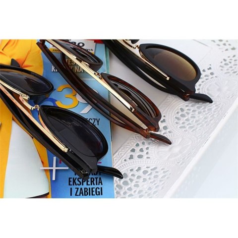 OKULARY PRZECIWSŁONECZNE KOCIE - BRĄZOWE W PANTERKE MATOWE OPRAWKI OK93WZ3