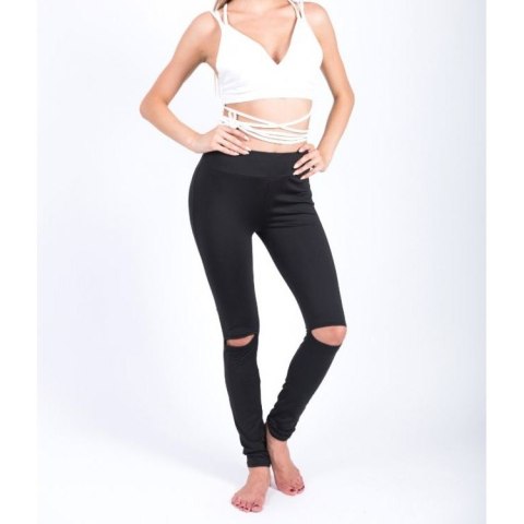 Sportowe Legginsy Fitness Trening Czarne S LEG19S