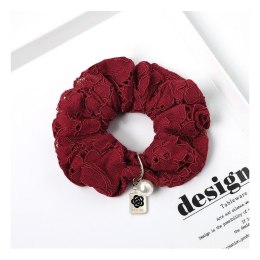 Gumka do włosów frotka bordo koronka GUM17BOR