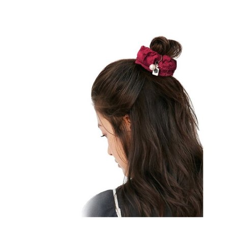 Gumka do włosów frotka bordo koronka GUM17BOR