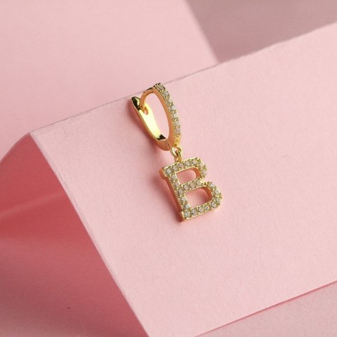 Kolczyki pozłacane literka B KST1683B