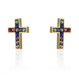 Kolczyki ze stali szlachetnej pozłacanej sztyft KST2101