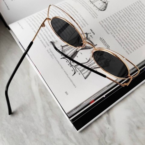 OKULARY LUSTRZANE KOCIE OCZY - CZARNE OK86WZ2