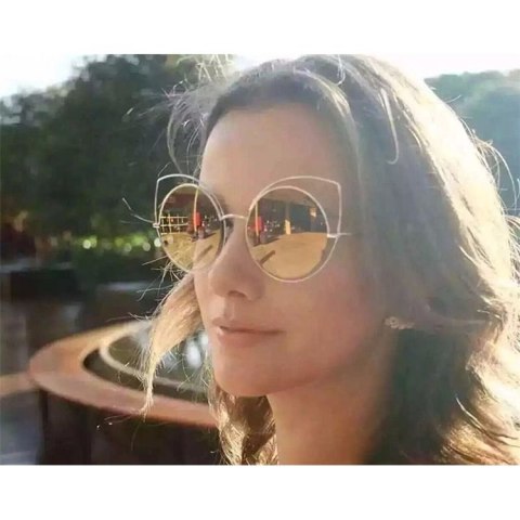 OKULARY LUSTRZANE KOCIE OCZY - RÓŻOWE OK86WZ3