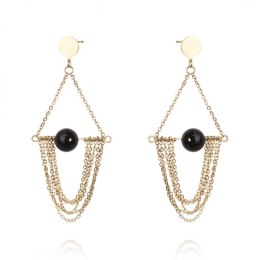 Kolczyki ze stali szlachetnej pozłacanej 14k złotem KST2814