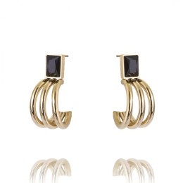 Kolczyki ze stali szlachetnej pozłacanej KST2605CZ