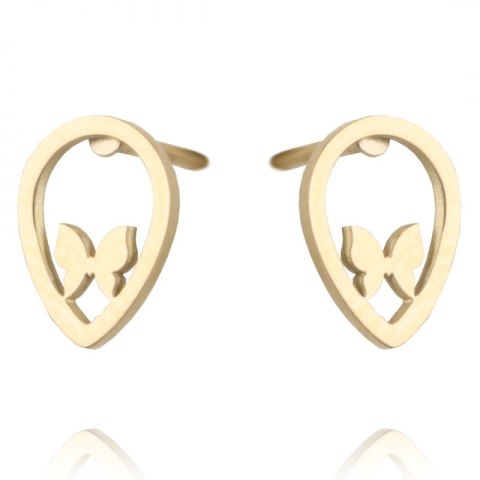 Kolczyki ze stali chirurgicznej pozłacane sztyfty KST2709