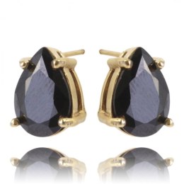 Kolczyki ze stali szlachetnej pozłacanej 14k złotem KST2907CZ