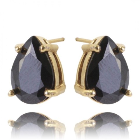 Kolczyki ze stali szlachetnej pozłacanej 14k złotem KST2907CZ