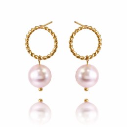 Kolczyki ze stali szlachetnej pozłacanej 14k złotem KST2930