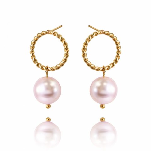 Kolczyki ze stali szlachetnej pozłacanej 14k złotem KST2930