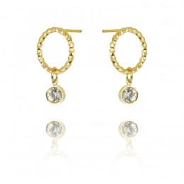 Kolczyki ze stali szlachetnej pozłacanej 14k złotem KST2931B