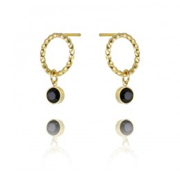 Kolczyki ze stali szlachetnej pozłacanej 14k złotem KST2931CZ