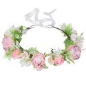 Wianek, opaska do włosów z kwiatów, delikatny wianuszek BOHO W103