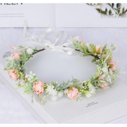 Wianek, opaska do włosów z kwiatów, delikatny wianuszek BOHO W104