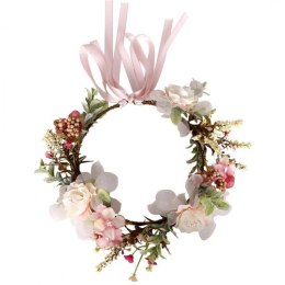 Wianek, opaska do włosów z kwiatów, delikatny wianuszek BOHO W106