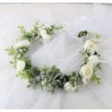 Wianek, opaska do włosów z kwiatów, delikatny wianuszek BOHO W83