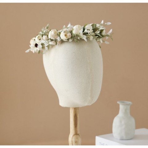 Wianek, opaska do włosów z kwiatów, delikatny wianuszek BOHO W87
