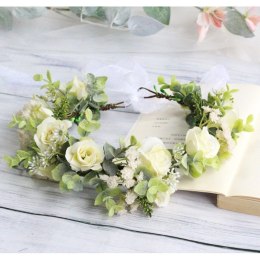 Wianek, opaska do włosów z kwiatów, delikatny wianuszek BOHO W96