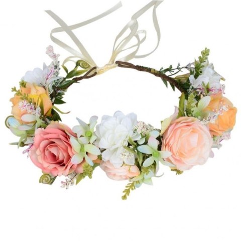Wianek, opaska do włosów z kwiatów, delikatny wianuszek BOHO W99