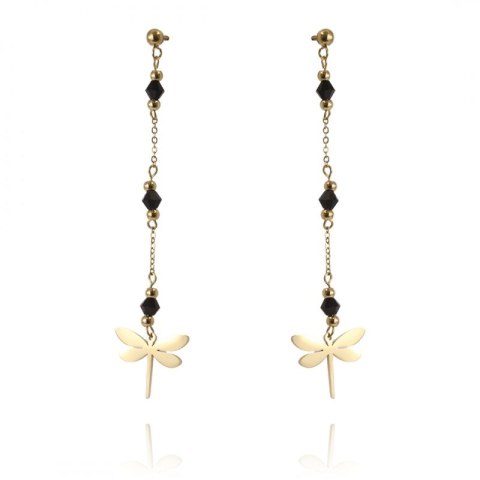 Kolczyki ze stali szlachetnej pozłacanej 14k złotem KST2924