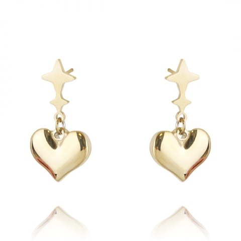 Kolczyki ze stali szlachetnej pozłacanej KST2823