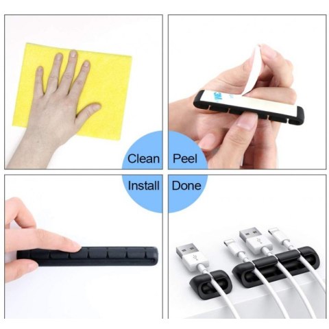 Uchwyt na 5 kabli przyklejany organizer ODK01