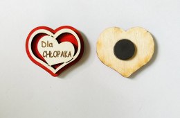 Magnes 5cm serce drewniane Chłopak 5szt.