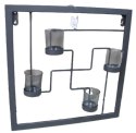 Świecznik metalowy ścienny na tea lights kwadrat 40x40 cm. 69392