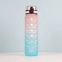 Butelka na wodę, bidon z miarką 1L OMBRE Róż z miętą BD14