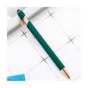 Długopis metalowy, tusz czarny, touch pen soft touch zieleń DL03