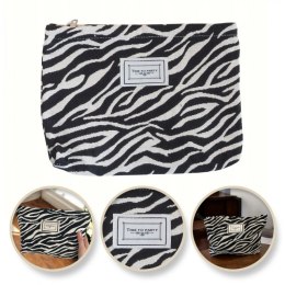 Kosmetyczka jednokomorowa zeberka czarno biała 25 x 5 x18 cm KS116