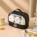 Kosmetyczka organizer na kosmetyki czarna dwupoziomowa 23x13,5x16cm KS115CZ