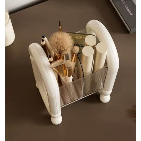 Organizer na pędzle, kosmetyki kremowy 20cm x 12cm CB59