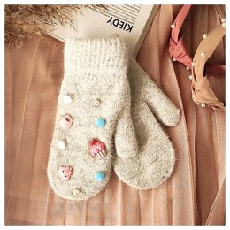 RĘKAWICZKI CUTE REK113 SZAROŚĆ