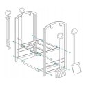 Stojak, Kosz metalowy na drewno kominkowe z akcesoriami 73x40x30cm SND05