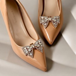 Klipsy do butów z kryształkami, cyrkoniami KOKARDKI 2 szt. KDB50