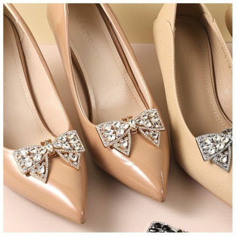 Klipsy do butów z kryształkami, cyrkoniami KOKARDKI 2 szt. KDB50