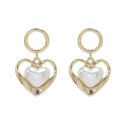 Kolczyki ze stali szlachetnej platerowane 14k złote, perły SERCA, sztyft srebro S925KST3341