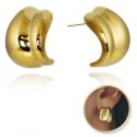 Kolczyki ze stali szlachetnej platerowane 14k złotem ZAWIJANE KST3352