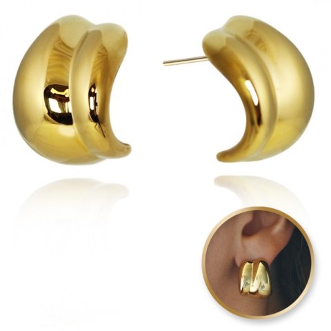 Kolczyki ze stali szlachetnej platerowane 14k złotem ZAWIJANE KST3352