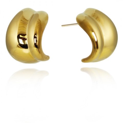 Kolczyki ze stali szlachetnej platerowane 14k złotem ZAWIJANE KST3352