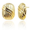 Kolczyki ze stali szlachetnej platerowane 14k złotem owalne KST3384