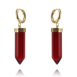 Kolczyki ze stali szlachetnej pozłacanej 14k złotem kryształ górski KST2904CZE