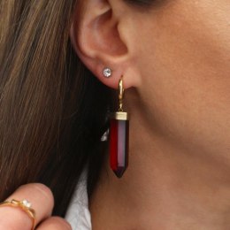 Kolczyki ze stali szlachetnej pozłacanej 14k złotem kryształ górski KST2904CZE