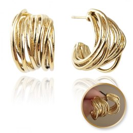 Kolczyki ze stali szlachetnej pozłacanej 14k złotem z cyrkoniami, sztyft KST2973