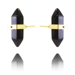 Kolczyki ze stali szlachetnej pozłacanej kryształ górski KST2912CZ