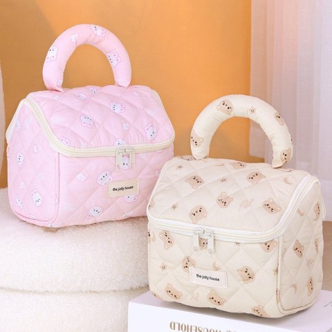 Kosmetyczka rozkładana elegancka kuferek pikowana BEAR KS131K