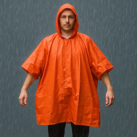 Kurtka, Peleryna przeciwdeszczowa, wodoodporna, termiczna z kapturem PEL03POM