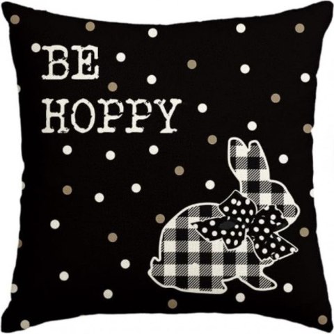 Lniana poszewka na poduszkę 45 x 45 cm KRÓLICZEK Black & white POD234